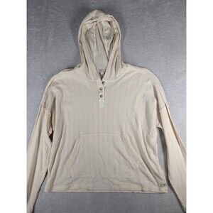 Toad & Co Foothill Pointelle Long Sleeve Top Hoodie Women's Small Ivory